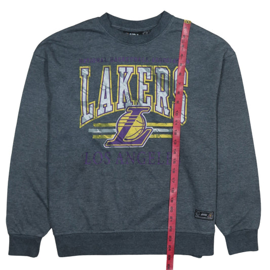 NBA Los Angeles Lakers Grey Cotton Pullover Sweatshirt 2XS Women