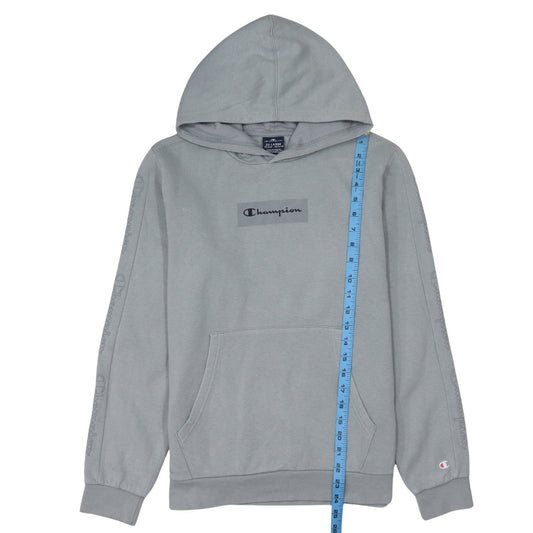Champion Boys Grey 2XL Hoodie Pullover Cotton Blend Logo Sweatshirt