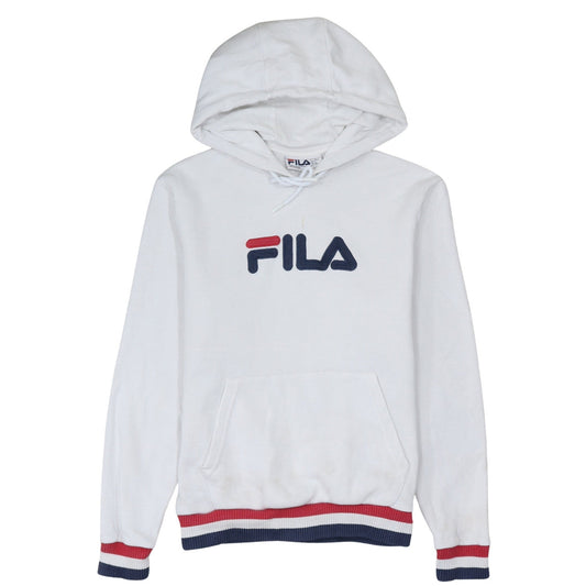 Fila Men's White Pullover Hoodie S Logo Graphic Cotton Blend