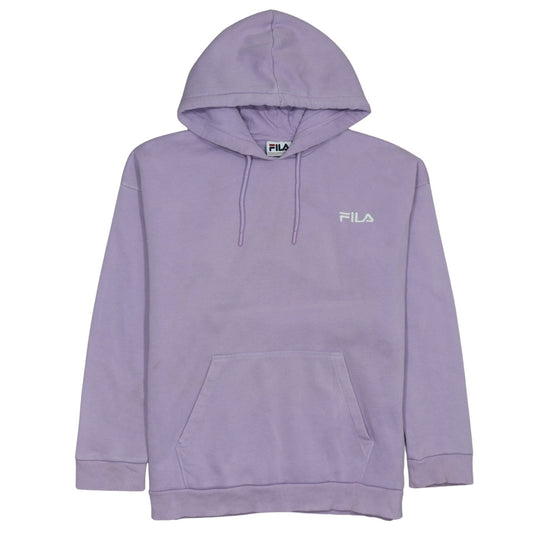 Fila Women Lilac Pullover Hoodie S UK 10 Cotton Blend Sweatshirt