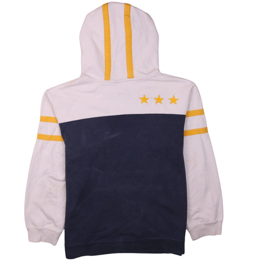 Nike Boys White and Navy C72 Pullover Hoodie Age 12/13 L Cotton Blend