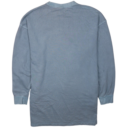 Nike Women's Blue Pullover Sweatshirt Medium Crew Neck Embroidered Logo