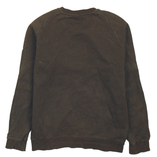 Adidas Boys Brown Pullover Fleece Sweatshirt M Regular Fit Long Sleeve