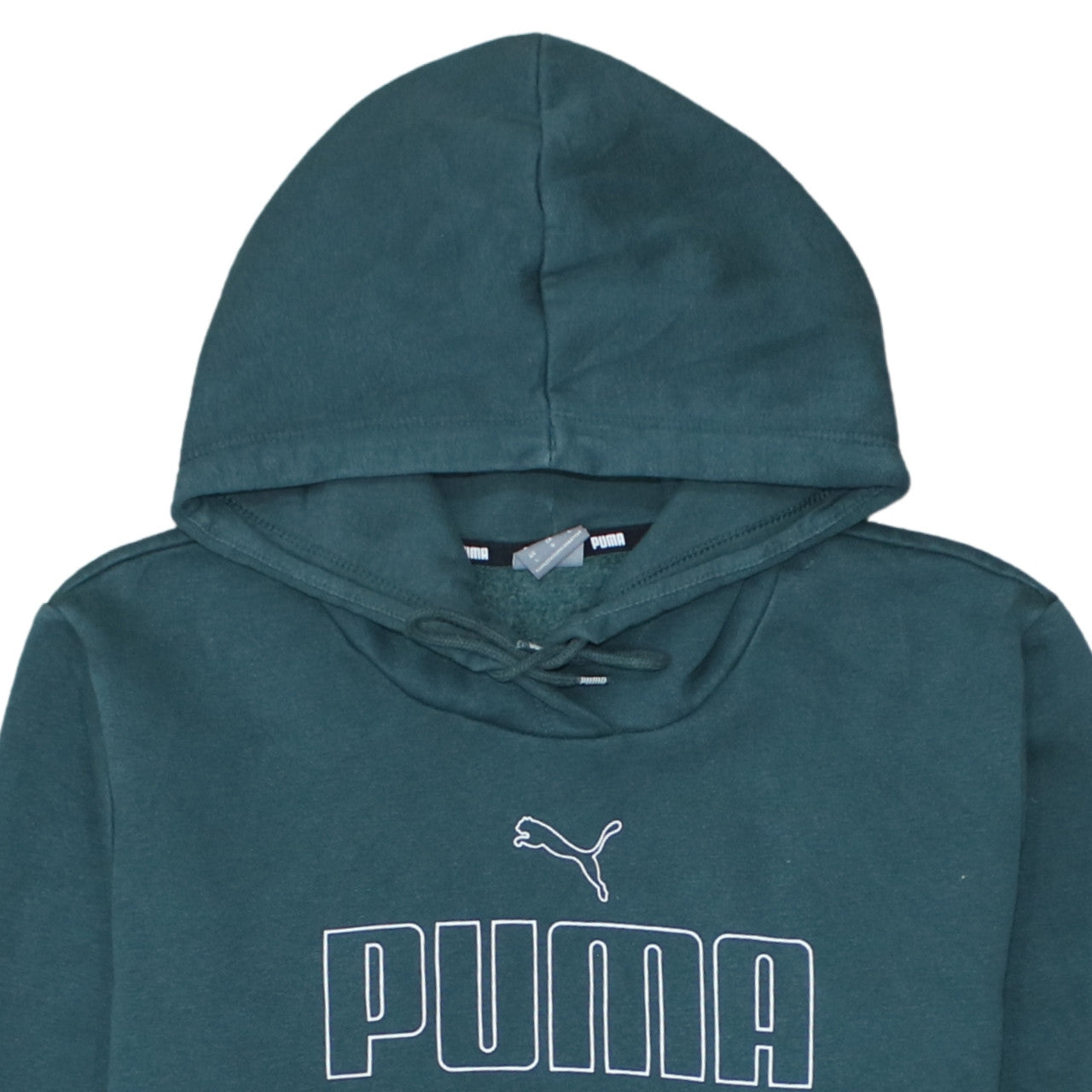 Additional view of Puma men’s green pullover hoodie l logo graphic sweatshirt