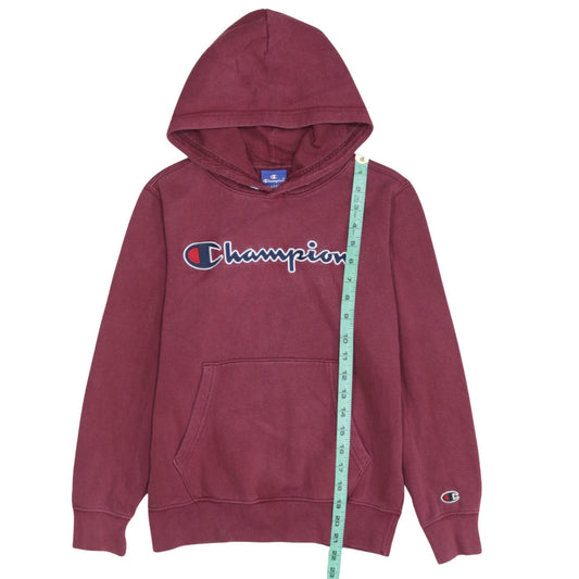 Champion Boys Burgundy Hoodie 11-12 Years Pullover Fleece Logo Casual