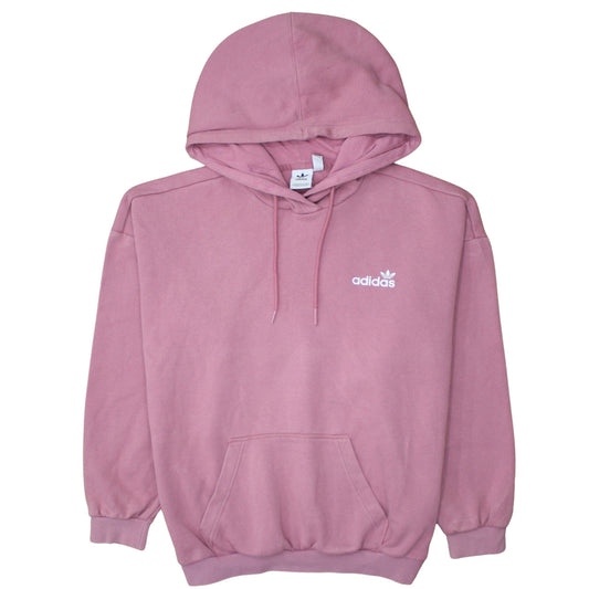 Adidas Womens Pink Pullover Hoodie Size 10 Logo Hooded Sweatshirt