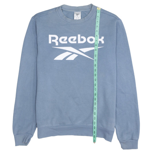 Reebok Men's Blue Logo Crew Neck Fleece Sweatshirt Size M