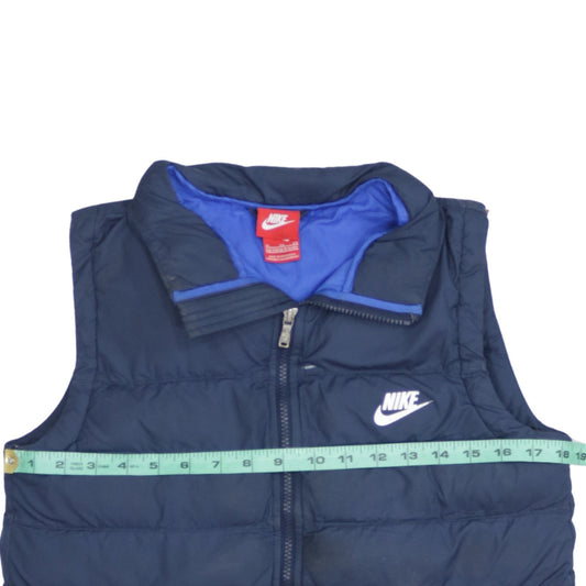 Nike Boys Blue Puffer Gilet Waistcoat XL 13-15 Years Lined Full Zip