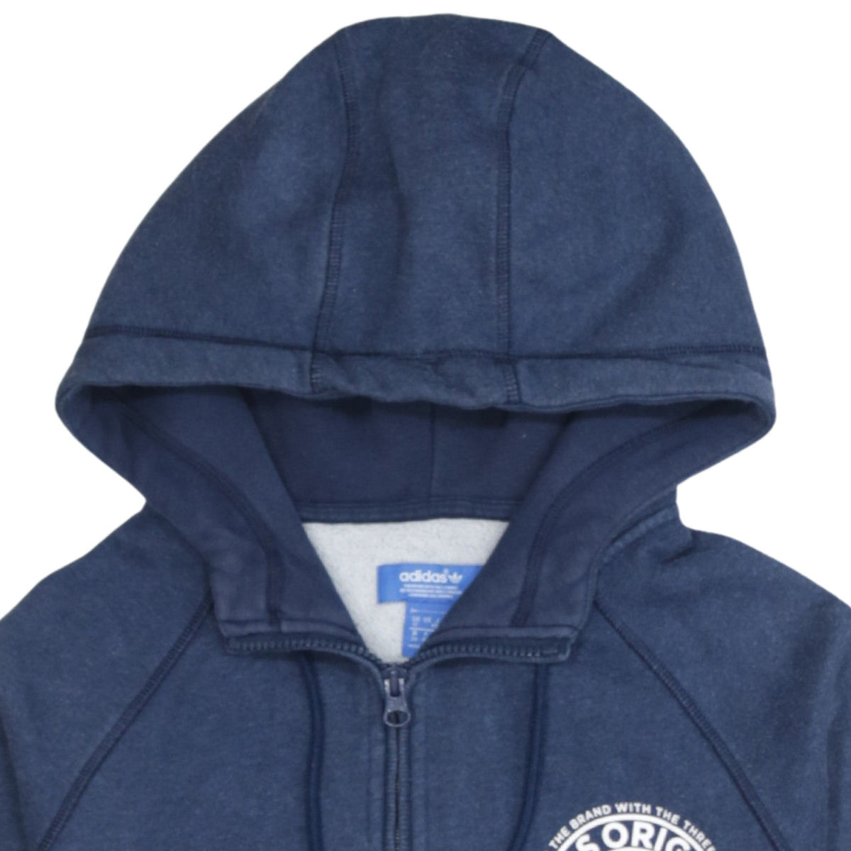 Additional view of Adidas Originals Women's Blue Full Zip Hoodie UK 12 Cotton Blend