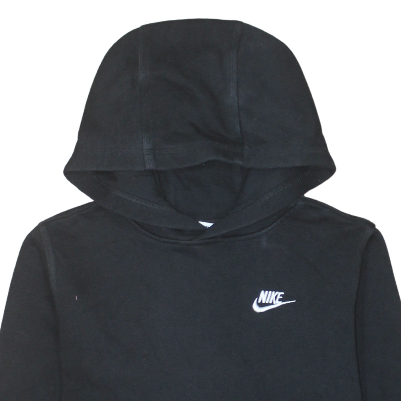 Additional view of Nike boys’ black xl pullover fleece hoodie with logo and kangaroo pocket