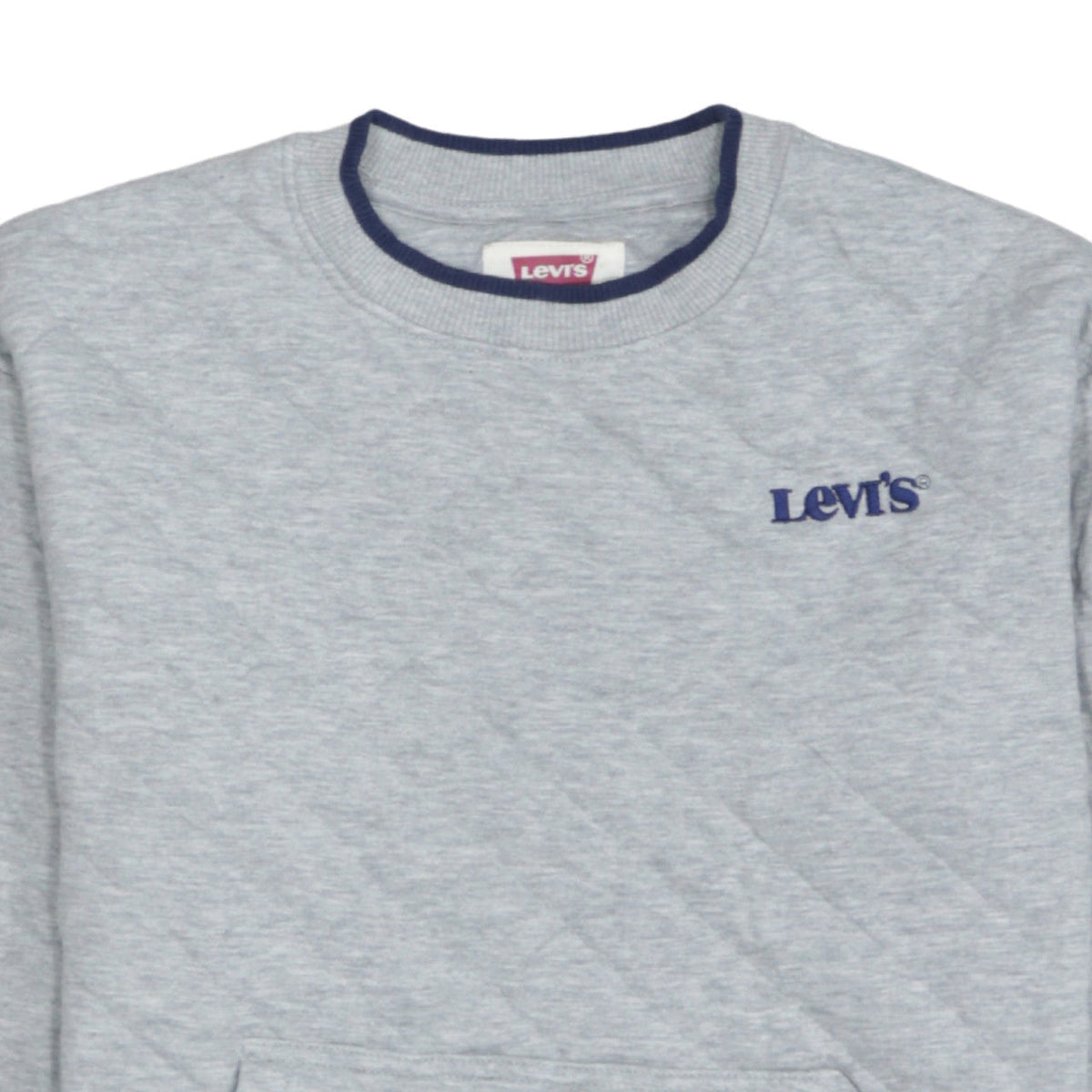 Additional view of Levi's boys’ grey crew neck pullover sweatshirt, size 12, years