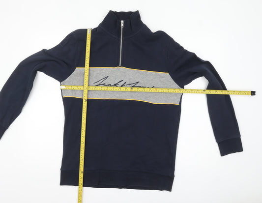 Jack & Jones Men's Blue L High Neck 1/2 Zip Sweatshirt