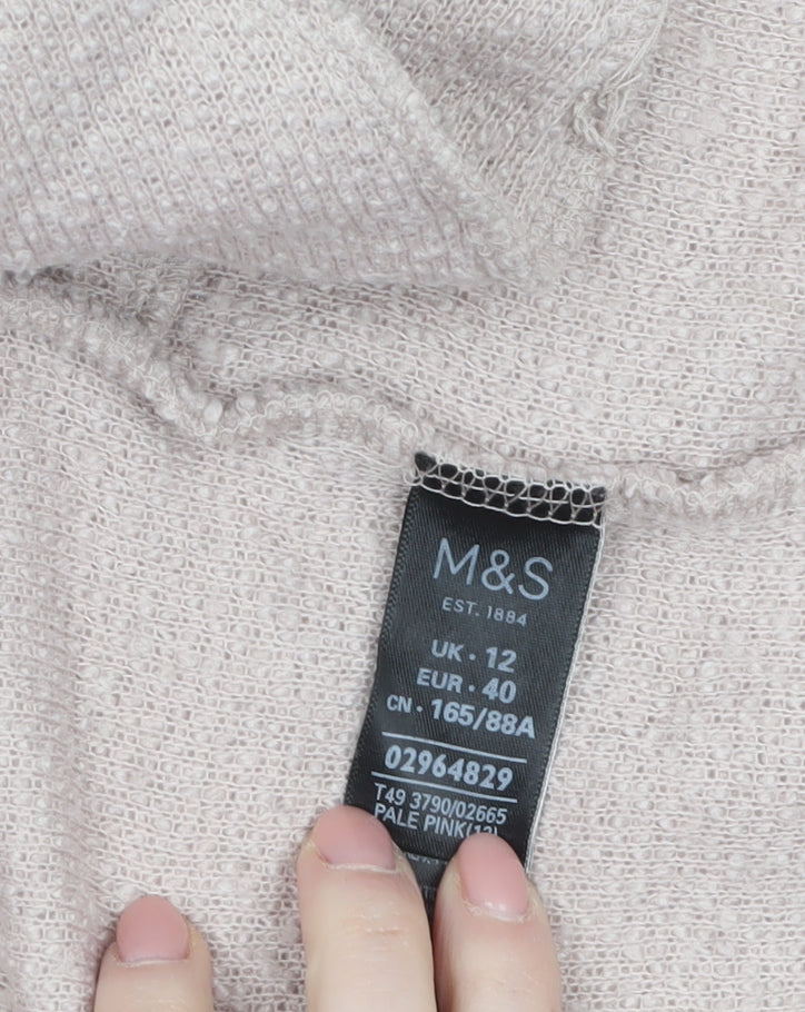 Additional view of Marks & Spencer Women Pale Pink, size 12, Long Knit Coatigan