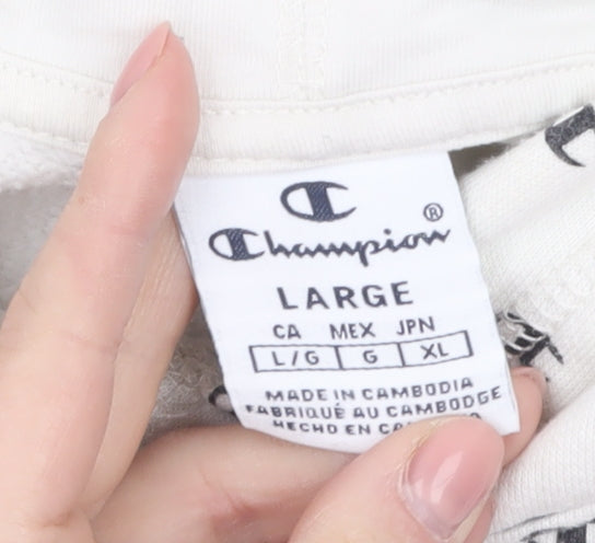 Additional view of Champion Women White Logo Print Pullover Hoodie, size L
