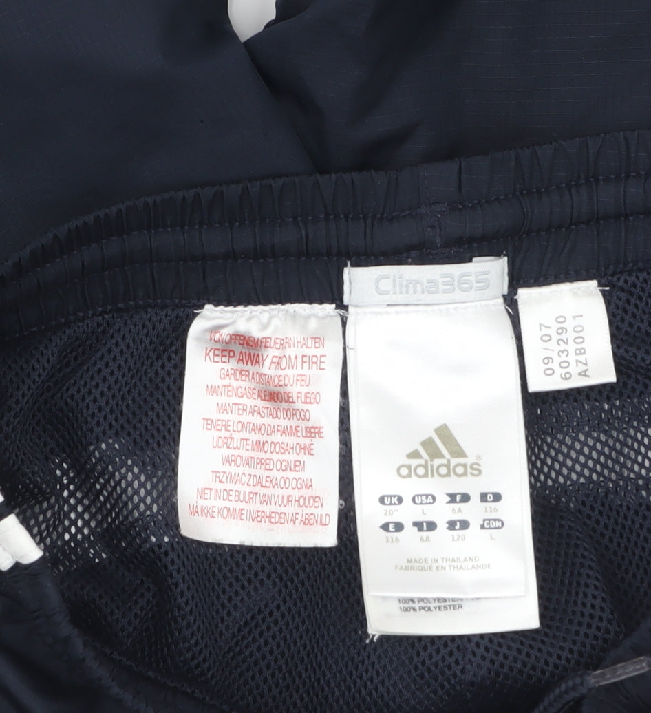 Adidas Boys Blue Cargo Sports Shorts Size 6 Years Clima365 Polyester
