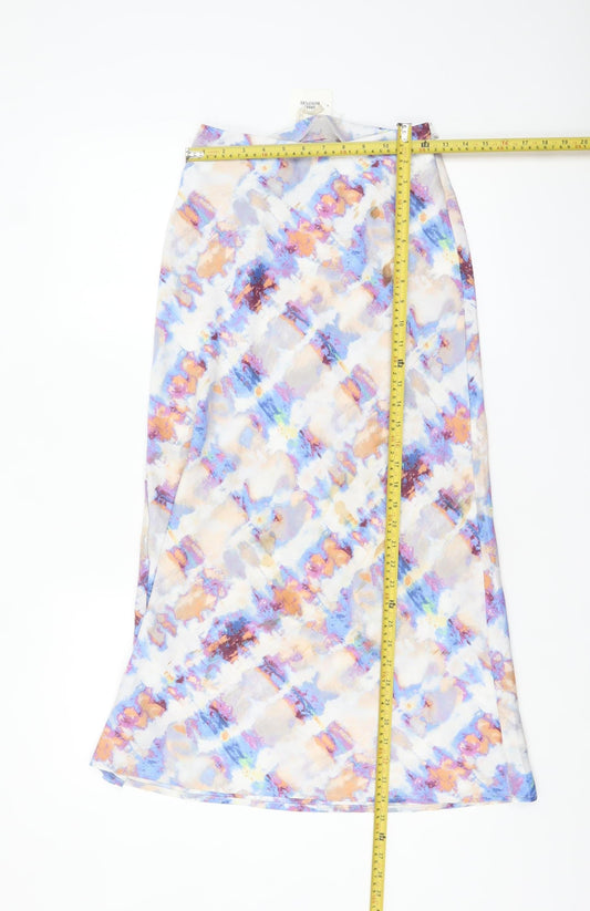 Urban Outfitters Womens Multicoloured XS Midi Satin Skirt