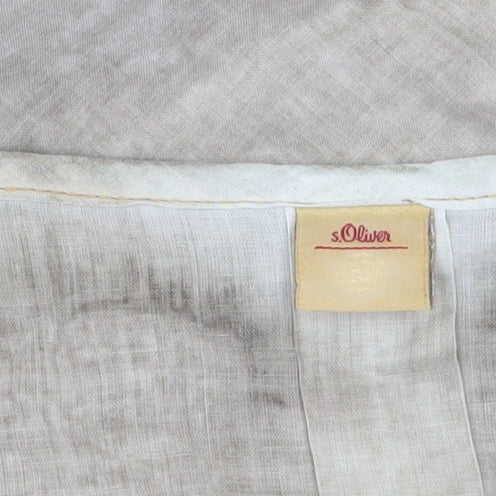 Additional view of s.Oliver Women’s Beige Linen Long Sleeve Tunic Blouse, size UK 10