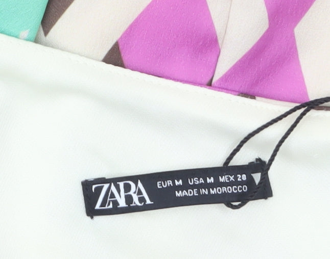 Zara Women Multicoloured Geometric Shift Dress Size 12