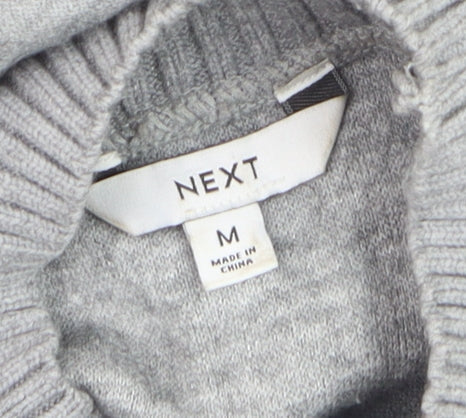 Brand and care label for Next Men's Grey Mock Neck jumper M Regular Fit