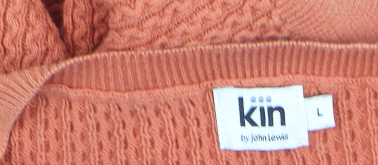 Additional view of Kin by John Lewis Men's Orange Cotton Waffle Knit Jumper L
