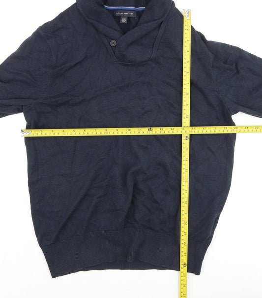 Banana Republic Men’s Blue Collared Pullover Jumper Size M