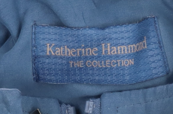 Additional view of Katherine Hammond Women's Blue Long Coat, size 14, Lined Overcoat