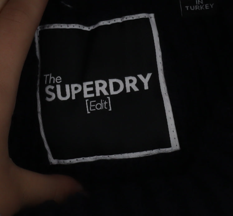 Additional view of Superdry Women Black Roll Neck Cable-Knit Jumper, size 10