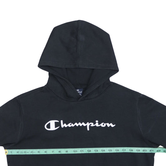 Champion Boys Black Pullover Fleece Hoodie 15-16 Years Logo Sweatshirt