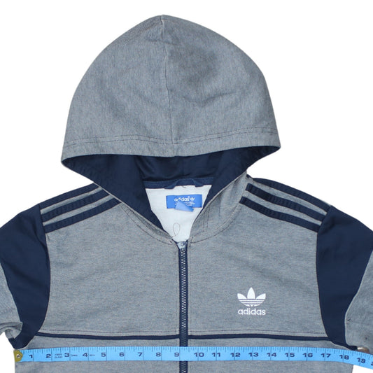 Adidas Men’s Grey Full Zip Hoodie Small Regular Fit Sports Style