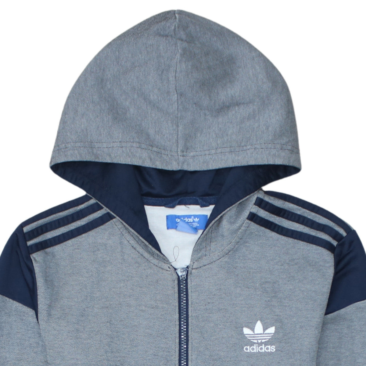 Additional view of Adidas Men’s Grey Full Zip Hoodie Small Regular Fit Sports Style