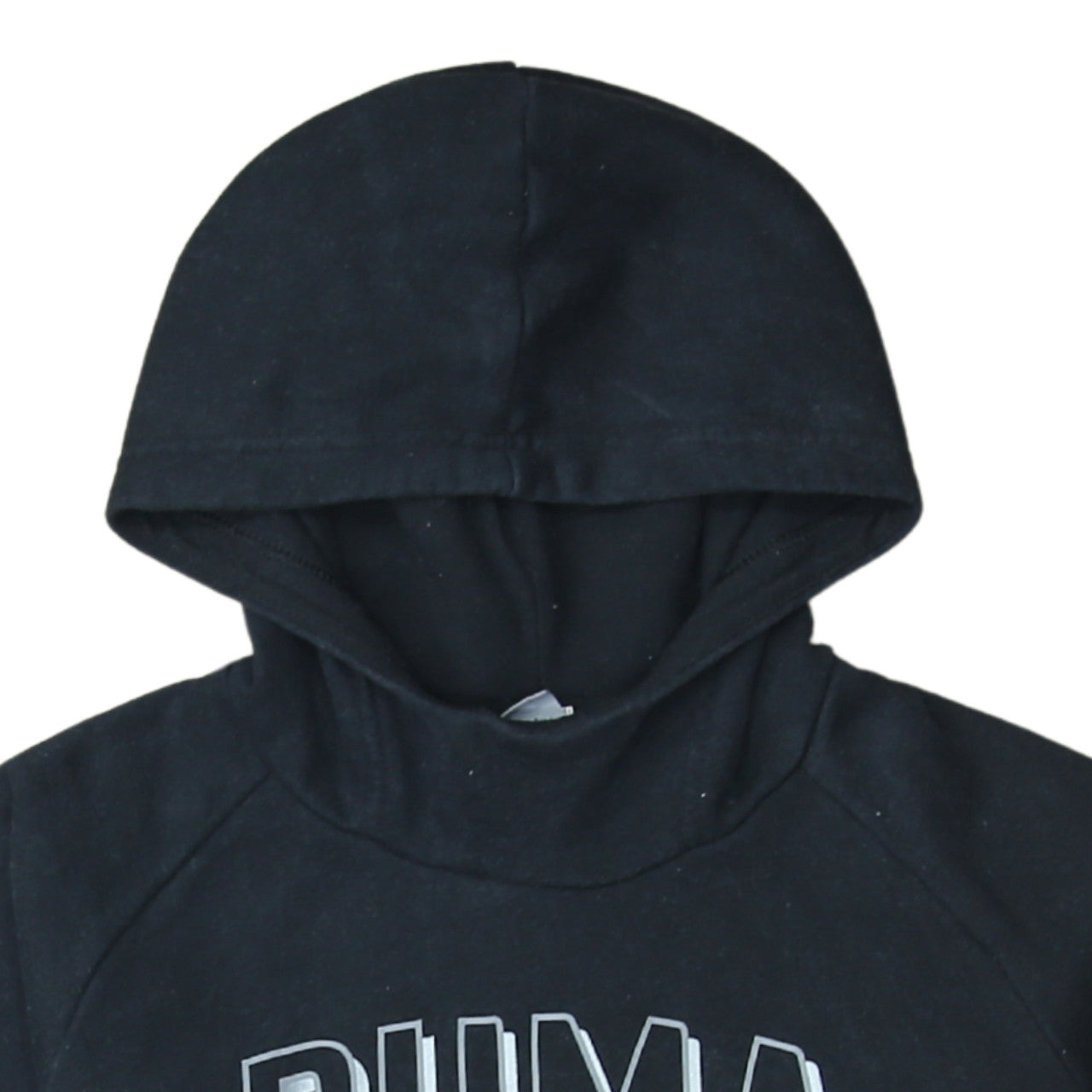 PUMA Men's Black Pullover Hoodie M Logo Fleece Sweatshirt
