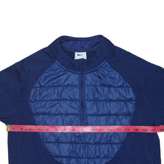 Nike Men's Blue Therma-Fit Quarter Zip Quilted Sweatshirt Size S