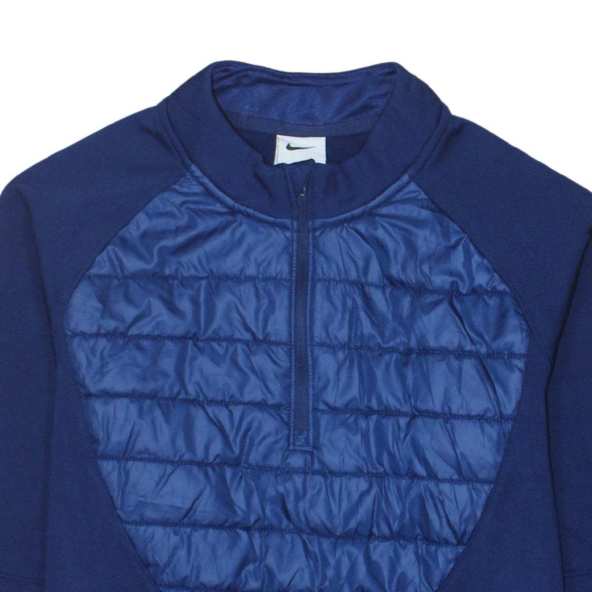 Additional view of Nike Men's Blue Therma-Fit Quarter Zip Quilted Sweatshirt, size S