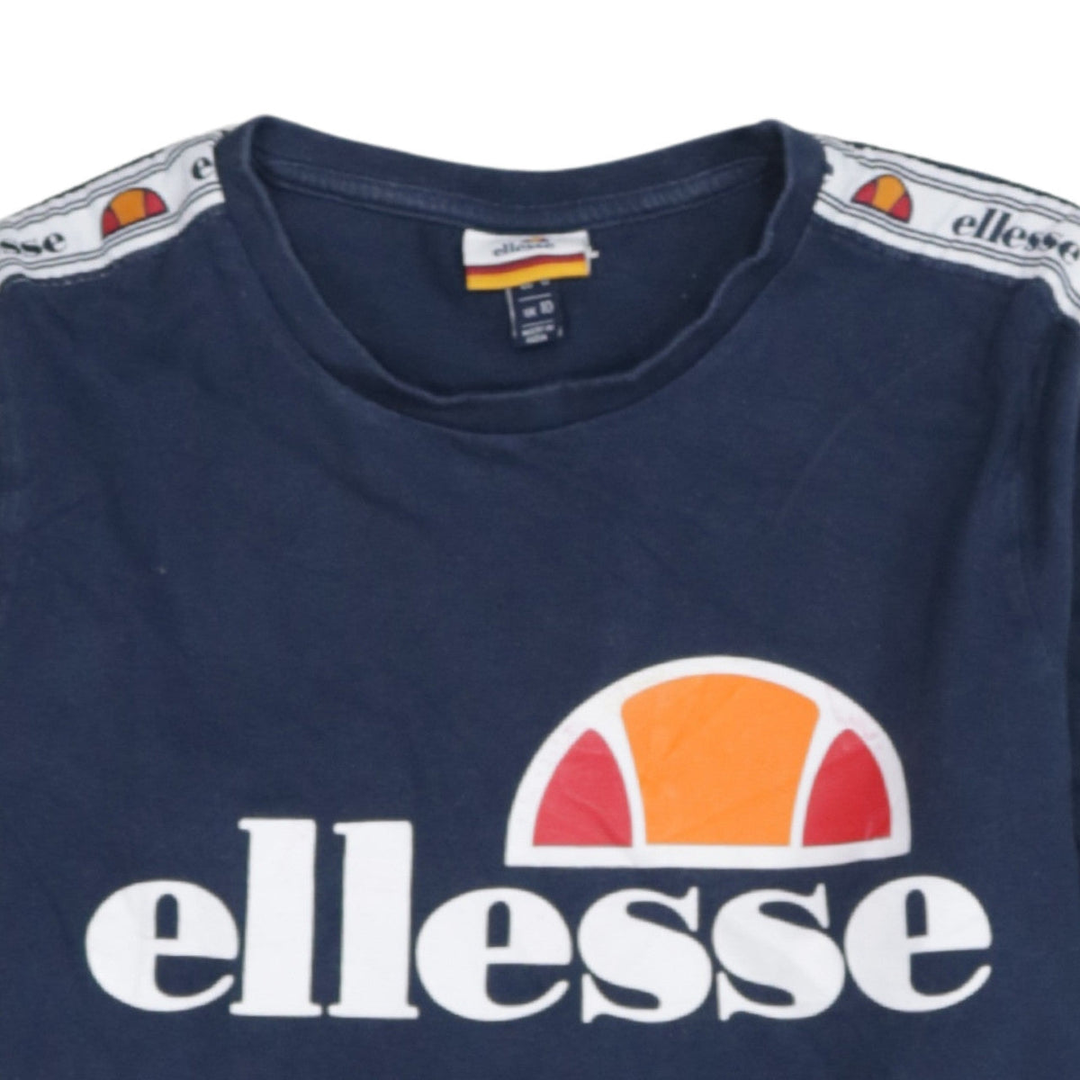 Additional view of Ellesse women’s navy blue logo pullover sweatshirt uk 10 cotton long sleeve