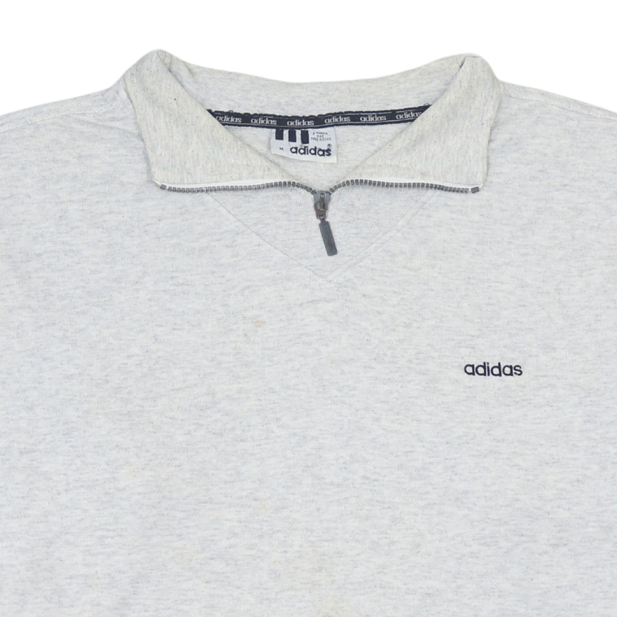 Additional view of Adidas Men’s Grey 1/4 Zip Sweatshirt, size M, Vintage Logo Jumper
