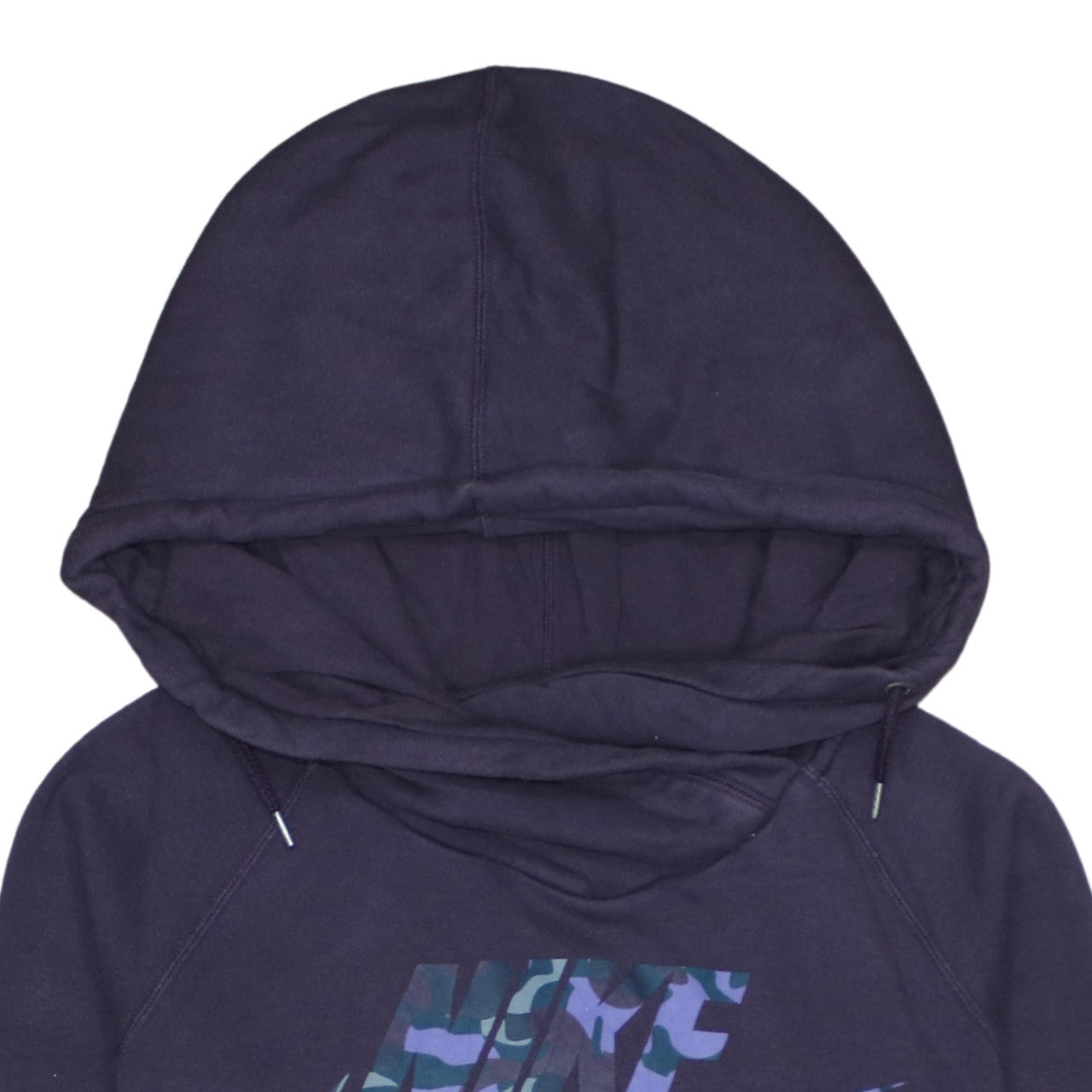 Additional view of Nike women’s purple camo logo pullover hoodie, size S