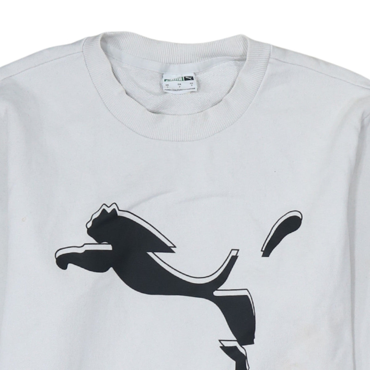 Additional view of Puma Men’s White Small Pullover Sweatshirt Crew Neck Graphic