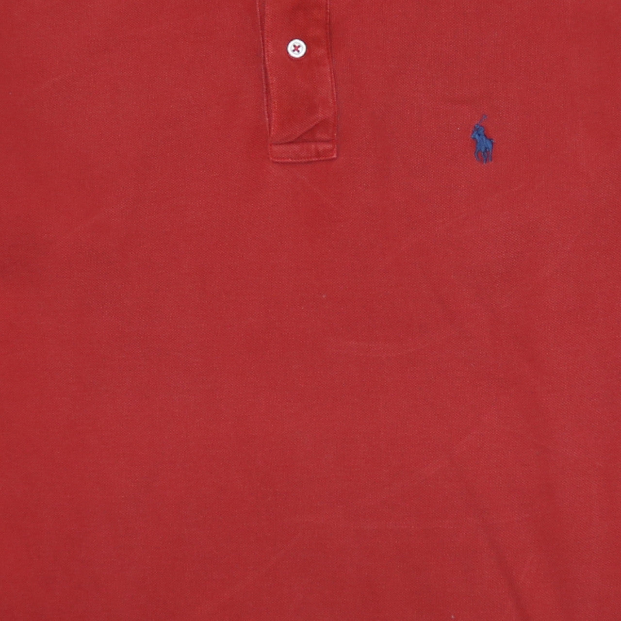 Ralph Lauren Men's Red Long Sleeve Collared Cotton Polo Shirt M