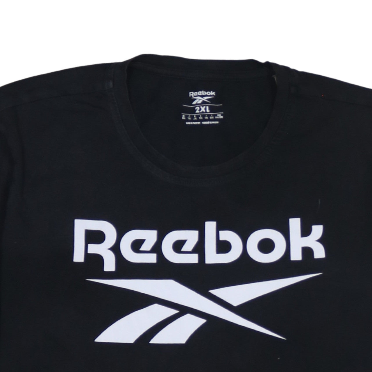 Reebok Men’s Black 2XL Graphic Logo Short Sleeve Cotton T-Shirt
