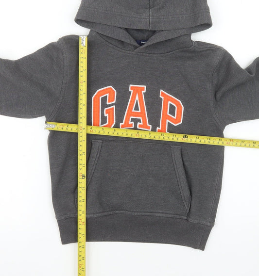 GAP Boys Grey Pullover Hoodie 6-7 Years Cotton Blend Casual Sweatshirt