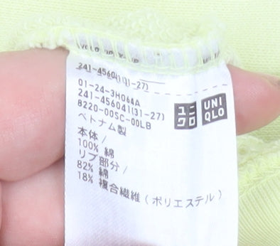 Uniqlo Women Yellow Hooded Full Zip Cotton Jacket M
