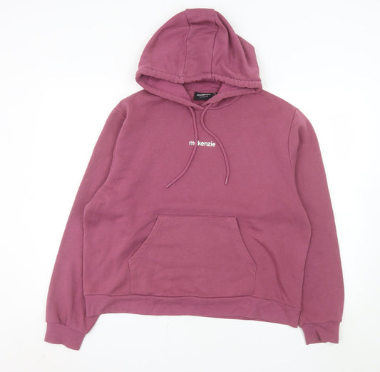 McKenzie Womens Pink Pullover Hoodie UK 12 Relaxed Fit Sweatshirt