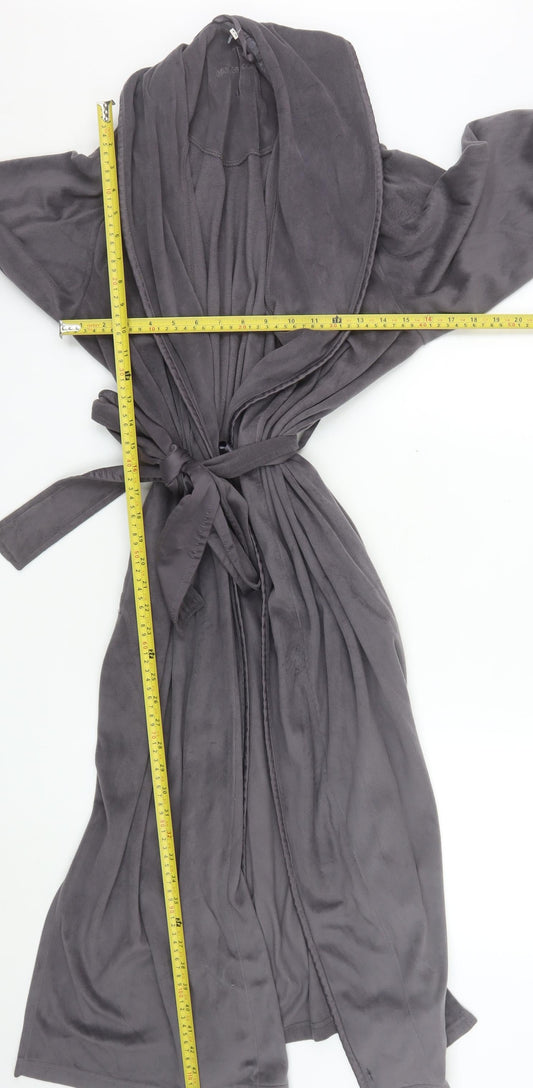 Jasper Conran Womens Grey Fleece Long Sleeve Robe Size 8-10