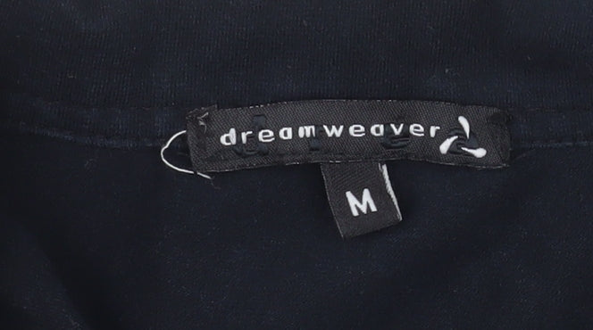 Brand and care label for Dreamweaver Men's Black Geometric Long Sleeve Polo M