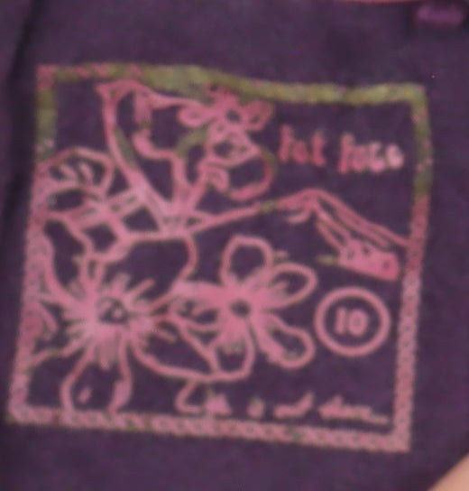 Fat Face Womens Purple Cardigan Size 10 Long Sleeve Knit