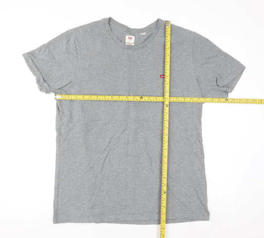 Levi's Men's Grey Crew Neck Regular Fit Cotton T-Shirt L