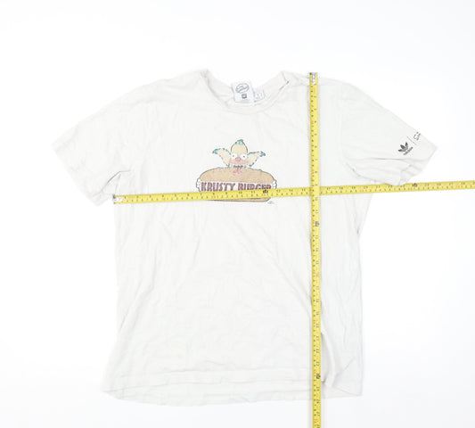 Adidas x The Simpsons Men's White Krusty Burger Graphic T-Shirt L
