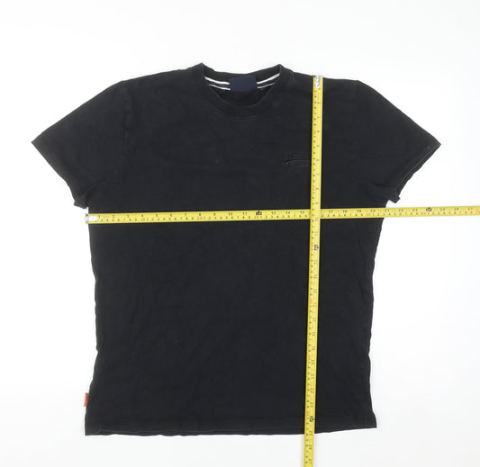 Superdry Men's Black XL Crew Neck Cotton T-Shirt