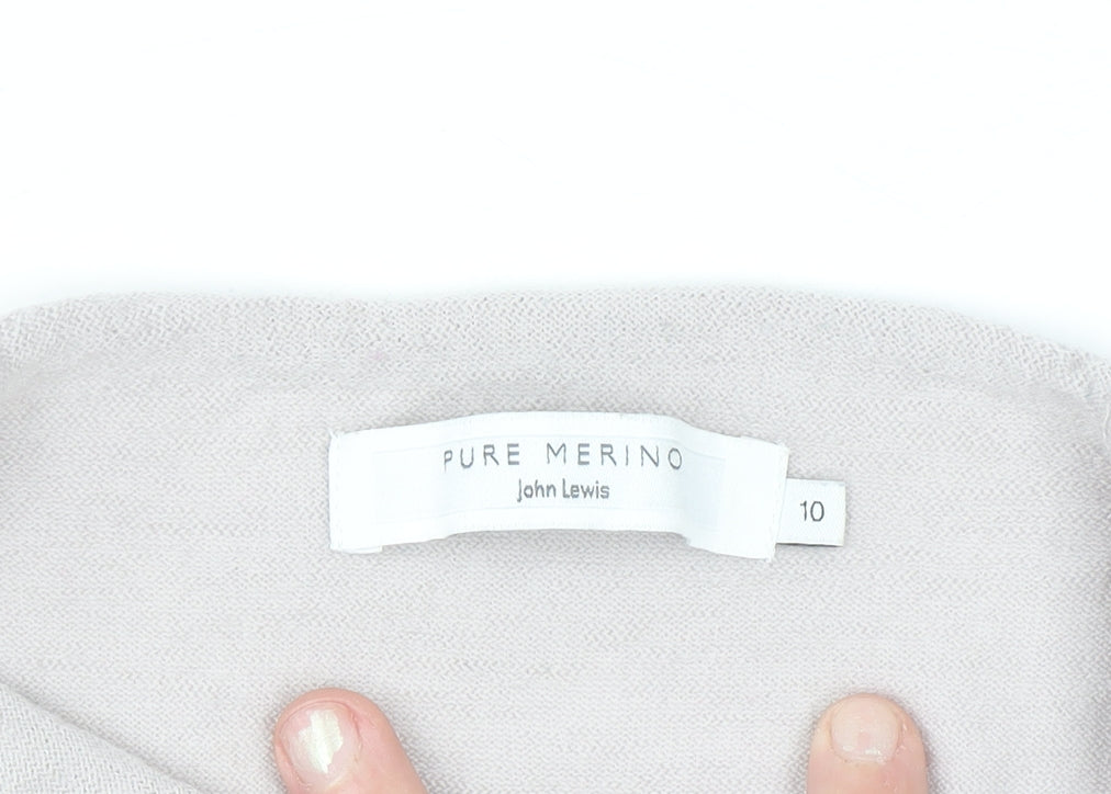 Additional view of John Lewis Women Beige 10 Merino Wool Cowl Neck Jumper