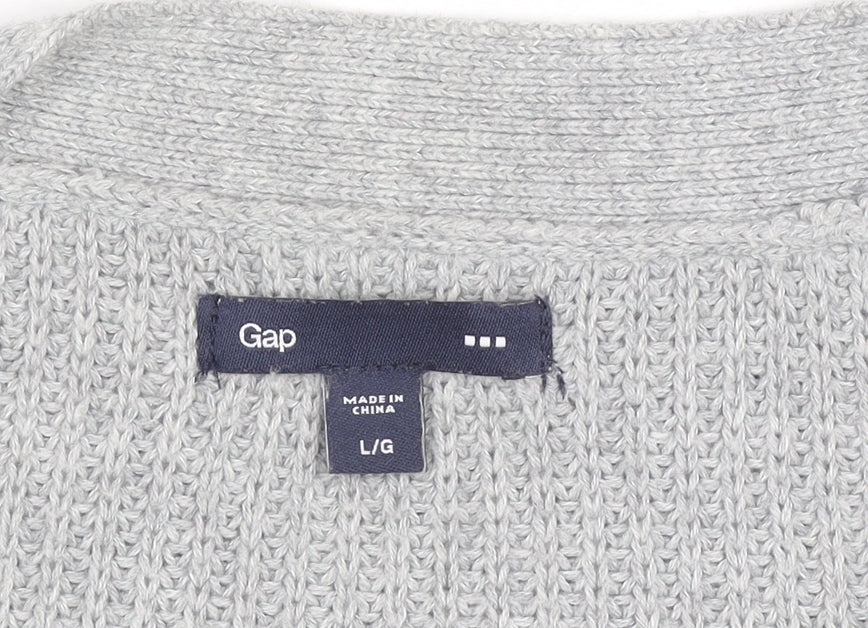 Additional view of Gap Women Grey Cotton Blend Long Sleeve Button Cardigan L